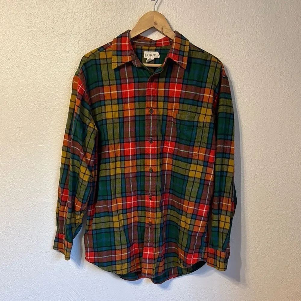 J. Crew Plaid Flannel Button Down Shirt Medium